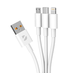 Кабель Lightning, USB Type-C, micro USB-USB Deppa 72505 1.2 м белый