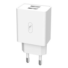 Сетевое зарядное устройство SKYDOLPHIN SC30 (2USB/5V/2.1A) без кабеля, белый No Brand