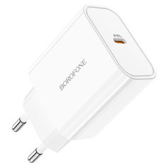 Сетевое зарядное устройство Type-C Borofone BA57A (3А, PD), белый No Brand