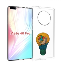 Чехол MyPads кит в лампочке с парусами для Huawei Mate 40 Pro (NOH-NX9)