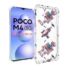 Чехол MyPads мини-роботы для Xiaomi Poco M4 5G