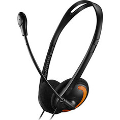 Гарнитура Canyon HS-01 PC headset with microphone, volume control and adjustable headband, cable length 1.8m, Black/Orange, 1 (CNS-CHS01BO)