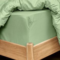 Простыня на резинке Smoke green Cozy Home
