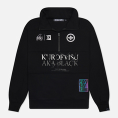 Мужская толстовка Evisu Evisukuro Half Zip Reflective Logo Printed, цвет чёрный, размер L