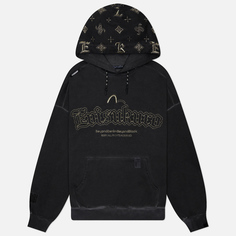 Мужская толстовка Evisu Evisukuro Garment Pigment Dyed Hoodie With Embroidered Monogram, цвет серый, размер S