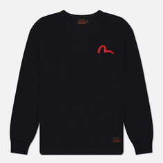 Мужской лонгслив Evisu Seagull & Evisu Embroidered+Ebisu & Daikokuten Print, цвет чёрный, размер XL