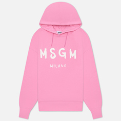 Женская толстовка MSGM MSGM Milano Logo Unbrushed Hoodie, цвет розовый, размер XS