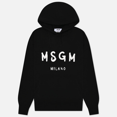 Мужская толстовка MSGM MSGM Milano Logo Unbrushed Hoodie, цвет чёрный, размер M