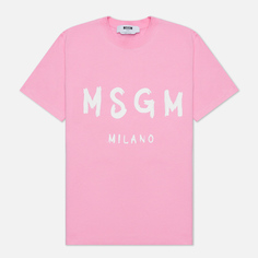Женская футболка MSGM MSGM Milano Logo, цвет розовый, размер L