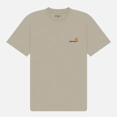 Мужская футболка Carhartt WIP American Script, цвет бежевый, размер M