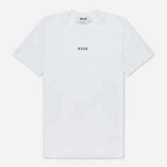 Женская футболка MSGM Micrologo Basic Crew Neck, цвет белый, размер L