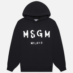 Женская толстовка MSGM MSGM Milano Logo Unbrushed Hoodie, цвет чёрный, размер XS
