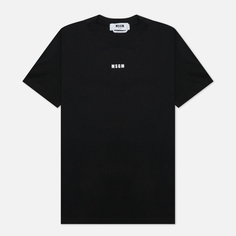 Женская футболка MSGM Micrologo Basic Crew Neck, цвет чёрный, размер M