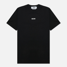 Женская футболка MSGM Micrologo Basic Crew Neck, цвет чёрный, размер M