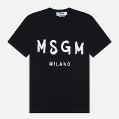 Женская футболка MSGM MSGM Milano Logo, цвет чёрный, размер XS