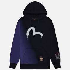 Мужская толстовка Evisu Seagull Print Slogan Print On Left Sleeve Hoodie, цвет фиолетовый, размер M