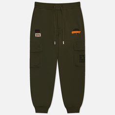 Мужские брюки Evisu Kamon Print Slogan Print, цвет зелёный, размер S