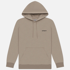 Мужская толстовка Carhartt WIP Hooded Script Embroidery, цвет бежевый, размер L