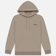 Мужская толстовка Carhartt WIP Hooded Script Embroidery, цвет бежевый, размер L