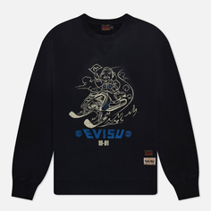 Мужская толстовка Evisu Slalom Godhead Print Gradual Crew Neck, цвет чёрный, размер M