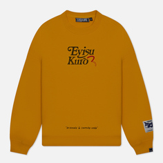 Мужская толстовка Evisu Evisukuro Chest Logo Crew Neck, цвет жёлтый, размер M