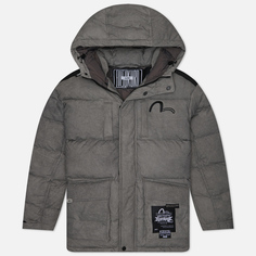 Мужской пуховик Evisu Evisukuro Pigment Dyed Ripstop Down, цвет серый, размер M