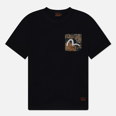 Мужская футболка Evisu Brocade Patch Pocket Seagull Embroidered, цвет чёрный, размер XL