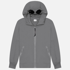 Мужская толстовка C.P. Company Diagonal Raised Fleece Hoodie Zipped Goggle, цвет серый, размер XXXL