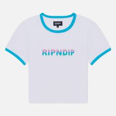 Женская футболка RIPNDIP Digital Dream Cropped Ringer, цвет белый, размер M