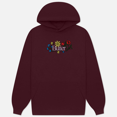 Мужская толстовка Butter Goods Floral Embroidered Hoodie, цвет бордовый, размер L