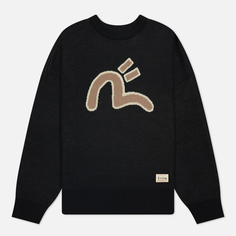 Мужской свитер Evisu Evergreen Seagull & Daruma Intarsia Knit, цвет чёрный, размер S
