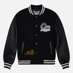 Мужская куртка бомбер Evisu Evisukuro Gradient Embroidery Patch Varsity, цвет чёрный, размер S