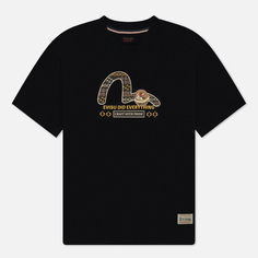 Мужская футболка Evisu Evergreen Fair Isle Seagull Printed, цвет чёрный, размер L