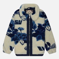 Женская флисовая куртка Evisu Japanese Tonal Floral AO Padded Sherpa, цвет бежевый, размер XS