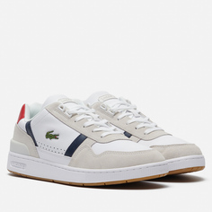 Мужские кроссовки Lacoste T-Clip Tricolour Leather/Suede, цвет белый, размер 40.5 EU