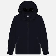 Мужская толстовка C.P. Company Diagonal Raised Fleece Hoodie Zipped Goggle, цвет синий, размер XXL