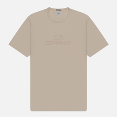 Мужская футболка C.P. Company 30/2 Mercerized Jersey Twisted Logo, цвет бежевый, размер XL