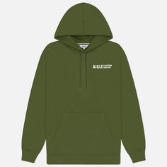 Мужская толстовка Aigle Brushed Printed Hoodie, цвет зелёный, размер S