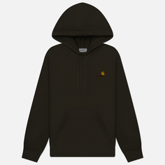 Мужская толстовка Carhartt WIP Hooded American Script, цвет оливковый, размер L