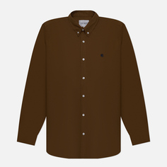 Мужская рубашка Carhartt WIP Madison, цвет коричневый, размер L