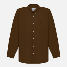 Мужская рубашка Carhartt WIP Madison, цвет коричневый, размер L