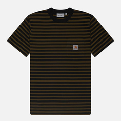 Мужская футболка Carhartt WIP Seidler Pocket, цвет оливковый, размер S