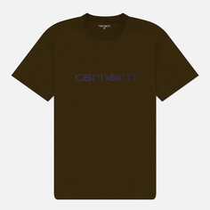 Мужская футболка Carhartt WIP Script, цвет оливковый, размер S