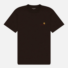 Мужская футболка Carhartt WIP American Script, цвет коричневый, размер XXL
