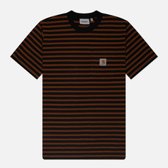 Мужская футболка Carhartt WIP Seidler Pocket, цвет коричневый, размер M