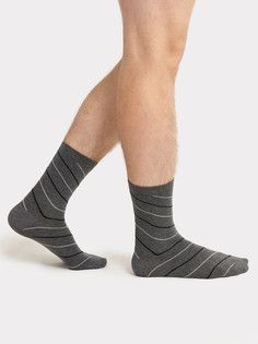 Носки мужские темно-серые с рисунком в виде косой полоски Mark Formelle