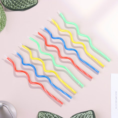 Свечи для торта, набор 8 шт, витые, 17 см Страна Карнавалия