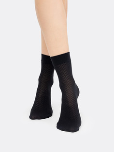 Высокие женские носки из полиамида черного цвета Mark Formelle