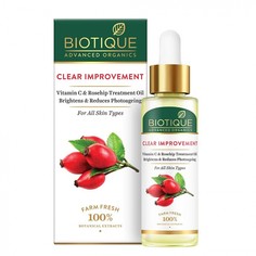 Масло для лица с витамином с и шиповником advanced organics clear improvement vitamin c rosehip treatment oil 30мл Biotique