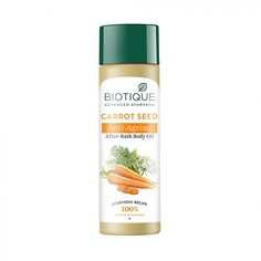 Антивозрастное масло для тела с экстрактом семянам моркови carrot seed anti-ageing after-bath body oil 120мл Biotique